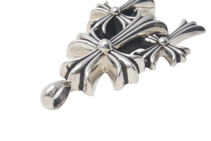 CHROME HEARTS クロムハーツ トリプルCHクロス ペンダント スモール 重量約53.8g シルバー925 美品 中古 4c074170