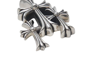 CHROME HEARTS クロムハーツ トリプルCHクロス ペンダント スモール 重量約53.8g シルバー925 美品 中古 4c074170