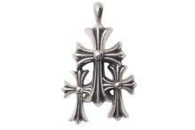 Load image into Gallery viewer, CHROME HEARTS クロムハーツ トリプルCHクロス ペンダント スモール 重量約53.8g シルバー925 美品 中古 4c074171