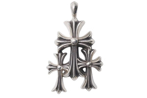 CHROME HEARTS クロムハーツ トリプルCHクロス ペンダント スモール 重量約53.8g シルバー925 美品 中古 4c074171