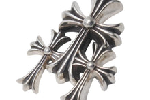 Load image into Gallery viewer, CHROME HEARTS クロムハーツ トリプルCHクロス ペンダント スモール 重量約53.8g シルバー925 美品 中古 4c074171