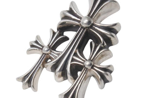 CHROME HEARTS クロムハーツ トリプルCHクロス ペンダント スモール 重量約53.8g シルバー925 美品 中古 4c074171