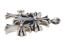Load image into Gallery viewer, CHROME HEARTS クロムハーツ トリプルCHクロス ペンダント スモール 重量約53.8g シルバー925 美品 中古 4c074171