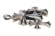 Load image into Gallery viewer, CHROME HEARTS クロムハーツ トリプルCHクロス ペンダント スモール 重量約53.8g シルバー925 美品 中古 4c074171