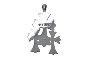 極美品 CHROME HEARTS クロムハーツ トリプルCHクロス ペンダント スモール 重量約52.6g シルバー925 中古 4c074172
