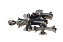 Load image into Gallery viewer, 極美品 CHROME HEARTS クロムハーツ トリプルCHクロス ペンダント スモール 重量約52.6g シルバー925 中古 4c074172