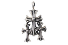 Load image into Gallery viewer, CHROME HEARTS クロムハーツ トリプルCHクロス ペンダント スモール 重量約53.6g シルバー925 美品 中古 4c074173