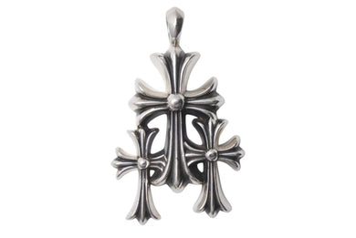 CHROME HEARTS クロムハーツ トリプルCHクロス ペンダント スモール 重量約53.6g シルバー925 美品 中古 4c074173