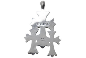 CHROME HEARTS クロムハーツ トリプルCHクロス ペンダント スモール 重量約53.6g シルバー925 美品 中古 4c074173