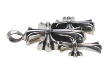 Load image into Gallery viewer, CHROME HEARTS クロムハーツ トリプルCHクロス ペンダント スモール 重量約53.6g シルバー925 美品 中古 4c074173