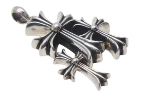 CHROME HEARTS クロムハーツ トリプルCHクロス ペンダント スモール 重量約53.6g シルバー925 美品 中古 4c074173