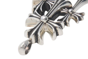 CHROME HEARTS クロムハーツ トリプルCHクロス ペンダント スモール 重量約53.6g シルバー925 美品 中古 4c074173