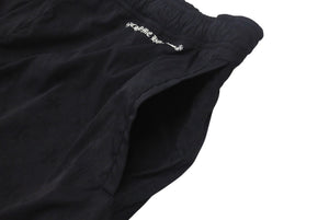 極美品 CHROME HEARTS クロムハーツ U TRASH PICKUP PLS NYLN トラックパンツ サイズXL ナイロン CHプラス ブラック 総柄 中古 4c074174