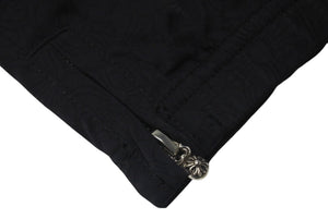極美品 CHROME HEARTS クロムハーツ U TRASH PICKUP PLS NYLN トラックパンツ サイズXL ナイロン CHプラス ブラック 総柄 中古 4c074174