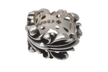 Load image into Gallery viewer, CHROME HEARTS クロムハーツ ダブルフローラルクロス リング 指輪 17号 16.4g シルバー 925 美品 中古 4c074176