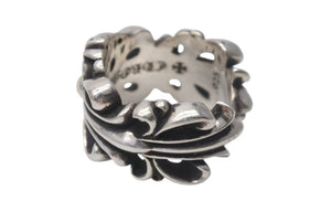 CHROME HEARTS クロムハーツ ダブルフローラルクロス リング 指輪 17号 16.4g シルバー 925 美品 中古 4c074176