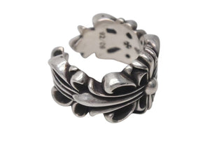 CHROME HEARTS クロムハーツ ダブルフローラルクロス リング 指輪 17号 16.4g シルバー 925 美品 中古 4c074176