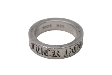 CHROME HEARTS クロムハーツ 6mm スペーサーリング FUCK YOU 指輪 サイズ17号 重量10.3g シルバー 925刻印 良品 中古 4c074178