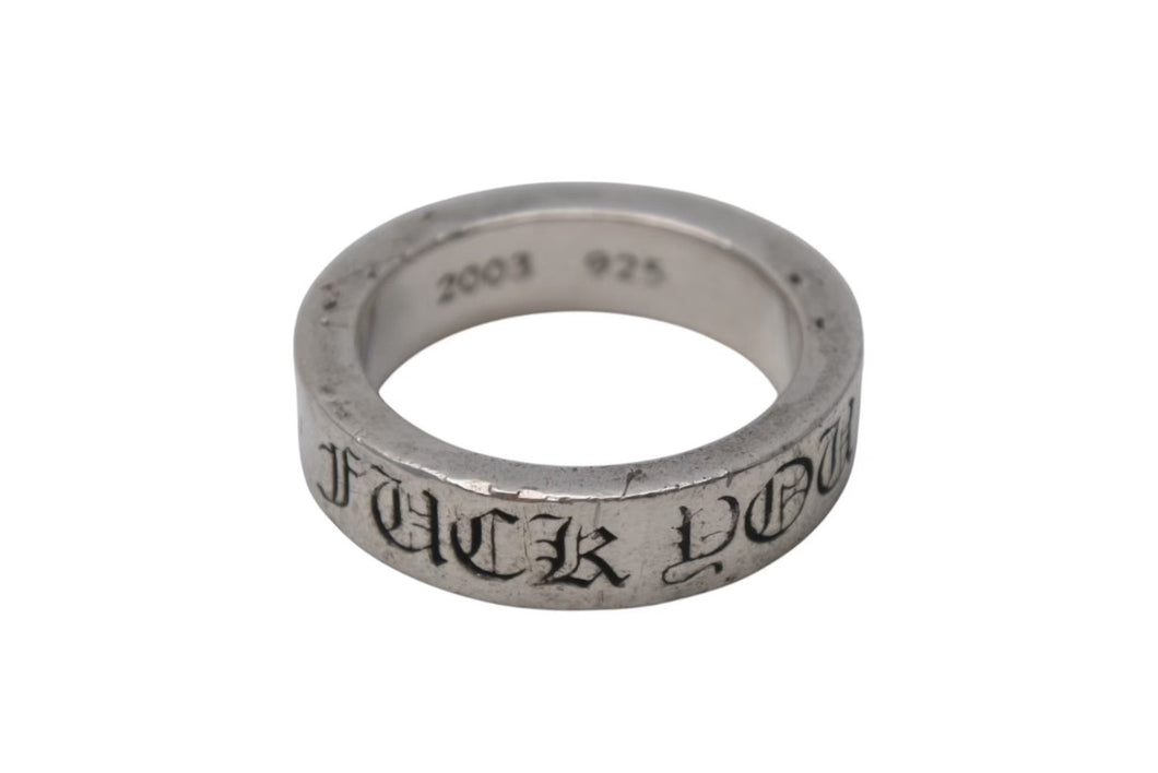 CHROME HEARTS クロムハーツ 6mm スペーサーリング FUCK YOU 指輪 サイズ17号 重量10.3g シルバー 925刻印 良品 中古 4c074178