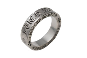 CHROME HEARTS クロムハーツ 6mm スペーサーリング FUCK YOU 指輪 サイズ17号 重量10.3g シルバー 925刻印 良品 中古 4c074178