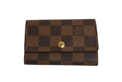 LOUIS VUITTON ルイヴィトン ダミエ ミュルティクレ 6連キーケース N62630 ブラウン PVC ゴールド金具 良品 中古 4c074189