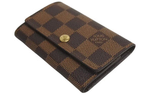 LOUIS VUITTON ルイヴィトン ダミエ ミュルティクレ 6連キーケース N62630 ブラウン PVC ゴールド金具 良品 中古 4c074189