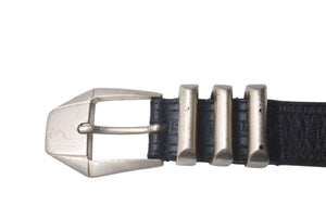 GIANNI VERSACE ジャンヌヴェルサーチ 3連ベルト クラシックロゴ イタリア製 ブラック サイズ75/30 良品 中古 4c074191