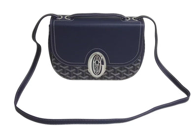 極美品 GOYARD ゴヤール サック233 PM 2WAY ショルダーバッグ ハンドバッグ フランス製 PVC レザー ネイビー シルバ金具 中古 4c074201