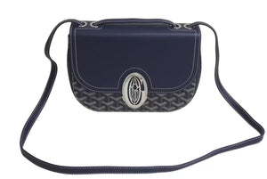 極美品 GOYARD ゴヤール サック233 PM 2WAY ショルダーバッグ ハンドバッグ フランス製 PVC レザー ネイビー シルバ金具 中古 4c074201