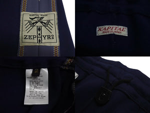 KAPITAL キャピタル パンツ スムースジャージ オルテガ柄 K2304LP097 ポリエステル コットン JAPAN製 ネイビー サイズ2 美品 中古 4c074205