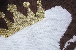 A BATHING APE アベイシングエイプ ホルスタイン ビーニー ニットキャップ ニット帽 ブラウン ベイプ 美品 中古 4c074211 