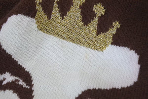 A BATHING APE アベイシングエイプ ホルスタイン ビーニー ニットキャップ ニット帽 ブラウン ベイプ 美品 中古 4c074211 