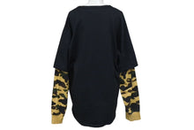 画像をギャラリービューアに読み込む, A BATHING APE アベイシングエイプ 迷彩切り替え長袖Tシャツ ロンT カモフラージュ XLサイズ 001LTH801009M 美品 中古 4c074225 