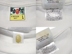 A BATHING APE BAPE アベイシングエイプ 001TEK801006M Tシャツ ホワイト サイズ L 美品 中古 4c074226
