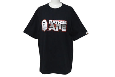 極美品 A BATHING APE BAPE アベイシングエイプ 001TEH801071M Tシャツ ブラック サイズXL 中古 4c074229 