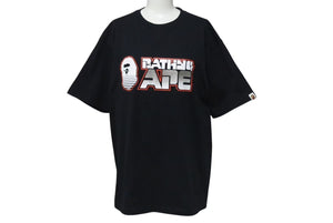 極美品 A BATHING APE BAPE アベイシングエイプ 001TEH801071M Tシャツ ブラック サイズXL 中古 4c074229 