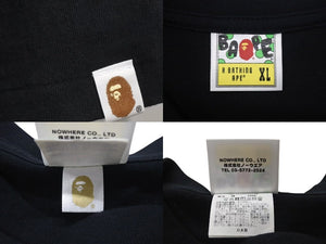 極美品 A BATHING APE BAPE アベイシングエイプ 001TEH801071M Tシャツ ブラック サイズXL 中古 4c074229 