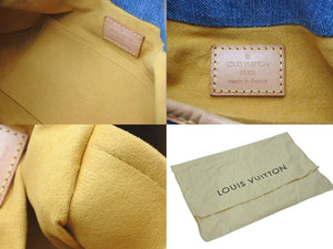 LOUIS VUITTON ルイヴィトン モノグラムデニム ミニプリーティ PM ハンドバッグ M95020 レザー ブルー 美品 中古 4c074246