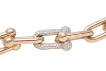 Load image into Gallery viewer, TIFFANY&amp;Co. ティファニー ハードウェア ラージリンク ダイヤ ブレスレット K18 パヴェダイヤ 重量約38.7g 全長約21cm 美品 中古 4c074253