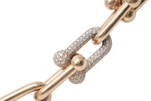 Load image into Gallery viewer, TIFFANY&amp;Co. ティファニー ハードウェア ラージリンク ダイヤ ブレスレット K18 パヴェダイヤ 重量約38.7g 全長約21cm 美品 中古 4c074253
