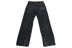 極美品 BALENCIAGA バレンシアガ DENIM SIZE BAGGY LARGE FIT デニムパンツ 2022 745151 サイズL ダメージ加工 中古 4c074255