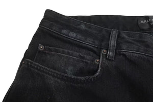 極美品 BALENCIAGA バレンシアガ DENIM SIZE BAGGY LARGE FIT デニムパンツ 2022 745151 サイズL ダメージ加工 中古 4c074255