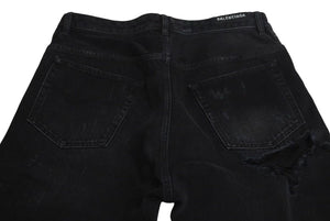 極美品 BALENCIAGA バレンシアガ DENIM SIZE BAGGY LARGE FIT デニムパンツ 2022 745151 サイズL ダメージ加工 中古 4c074255