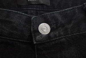 極美品 BALENCIAGA バレンシアガ DENIM SIZE BAGGY LARGE FIT デニムパンツ 2022 745151 サイズL ダメージ加工 中古 4c074255