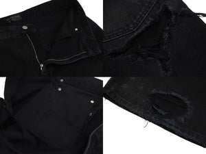 極美品 BALENCIAGA バレンシアガ DENIM SIZE BAGGY LARGE FIT デニムパンツ 2022 745151 サイズL ダメージ加工 中古 4c074255