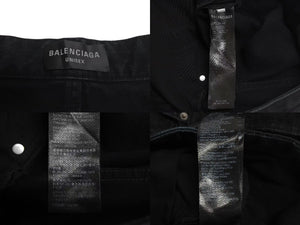 極美品 BALENCIAGA バレンシアガ DENIM SIZE BAGGY LARGE FIT デニムパンツ 2022 745151 サイズL ダメージ加工 中古 4c074255