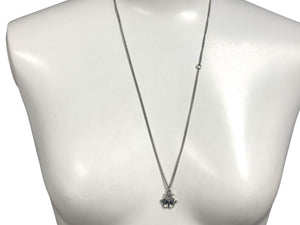 極美品 CHANEL シャネル ココマークダブルピース ネックレス ラインストーン 2WAY アクセサリー B16K刻印 メタル シルバー 中古 4c074260