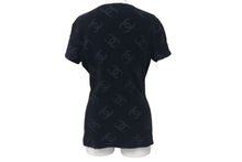 Load image into Gallery viewer, 極美品 CHANEL シャネル ココマーク ベロア トップス Tシャツ P06933V04730 サイズ40 ヴィンテージ ブラック 総柄 中古 4c074265
