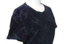 Load image into Gallery viewer, 極美品 CHANEL シャネル ココマーク ベロア トップス Tシャツ P06933V04730 サイズ40 ヴィンテージ ブラック 総柄 中古 4c074265