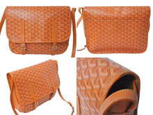 Load image into Gallery viewer, GOYARD ゴヤール ベルヴェデーレ メッセンジャーバッグ ショルダーバッグ フランス製 PVC レザー オレンジ シルバー 美品 中古 4c074280